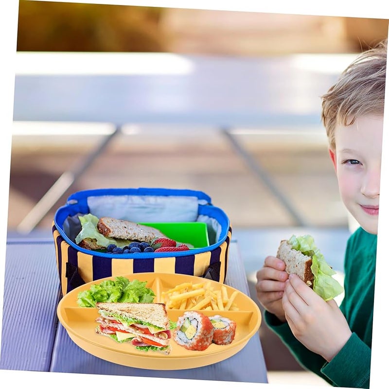 STOBAZA 9 Inch Divided Portion Control Plate Set 4pcs Dishwasher Safe Reusable Compartment Plates - Image 3